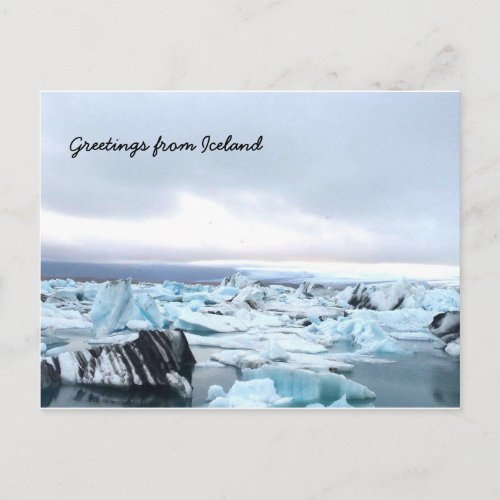 Icelandic glacier lagoon postcard
