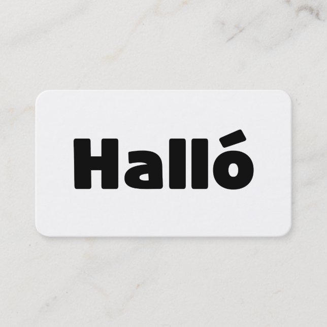 Icelandic Halló { Hello ) Íslenska Language Business Card (Front)