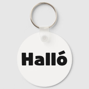 Icelandic Halló { Hello ) Íslenska Language Keychain