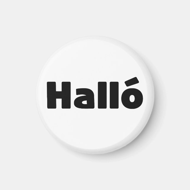 Icelandic Halló { Hello ) Íslenska Language Magnet (Front)