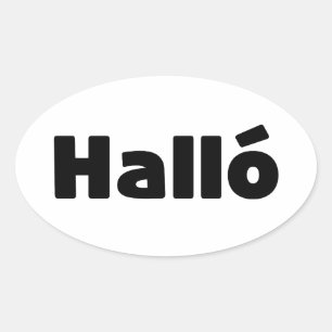 Icelandic Halló { Hello ) Íslenska Language Oval Sticker