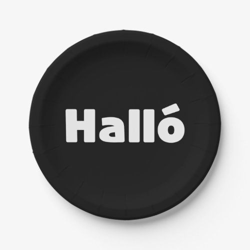 Icelandic Hall  Hello  slenska Language Paper Plates