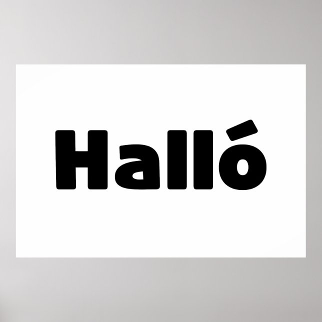 Icelandic Halló { Hello ) Íslenska Language Poster (Front)