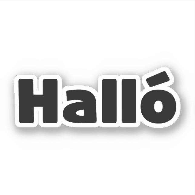 Icelandic Halló { Hello ) Íslenska Language Sticker (Front)