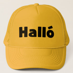 Icelandic Halló { Hello ) Íslenska Language Trucker Hat