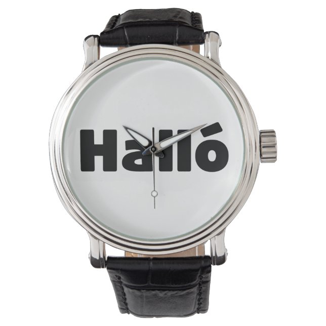 Icelandic Halló { Hello ) Íslenska Language Watch (Front)