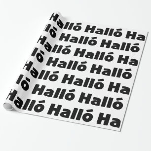 Icelandic Halló { Hello ) Íslenska Language Wrapping Paper