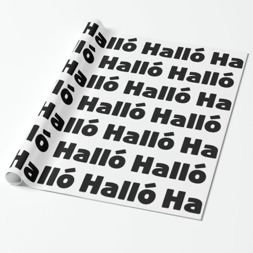 Icelandic Hall  Hello  slenska Language Wrapping Paper