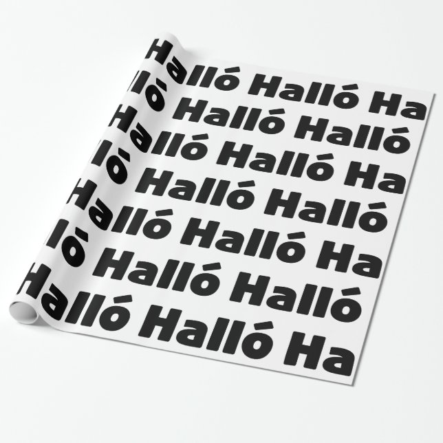 Icelandic Halló { Hello ) Íslenska Language Wrapping Paper (Unrolled)