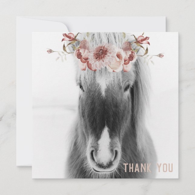 Icelandic Horse and Floral Crown Personalized Name (Front)