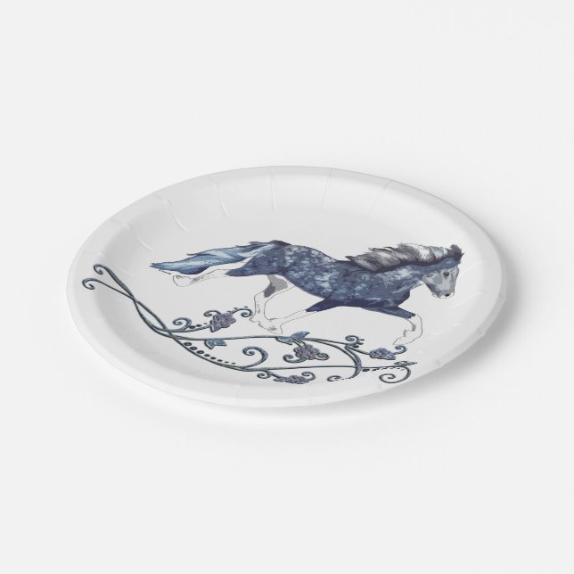 Icelandic Horse Blámóða Paper Plates (Angled)