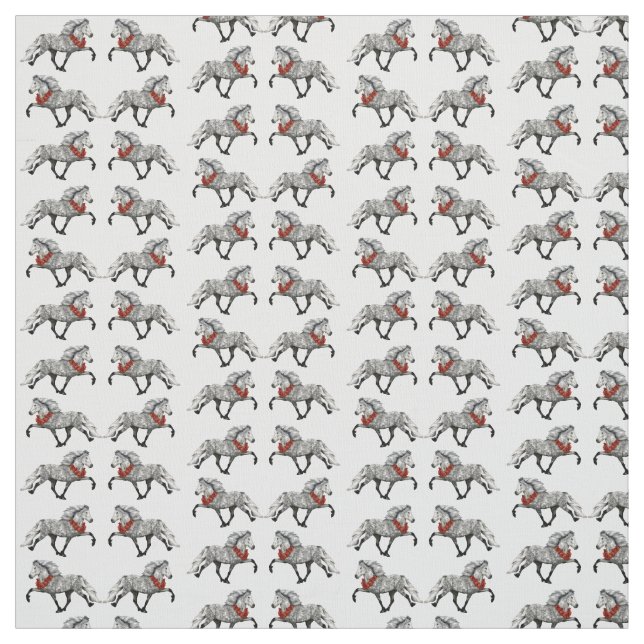 Icelandic Horse Christmas Fabric (Swatch)