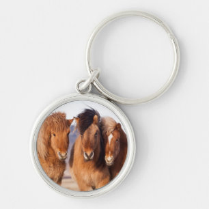 Icelandic Horse during winter Keychain