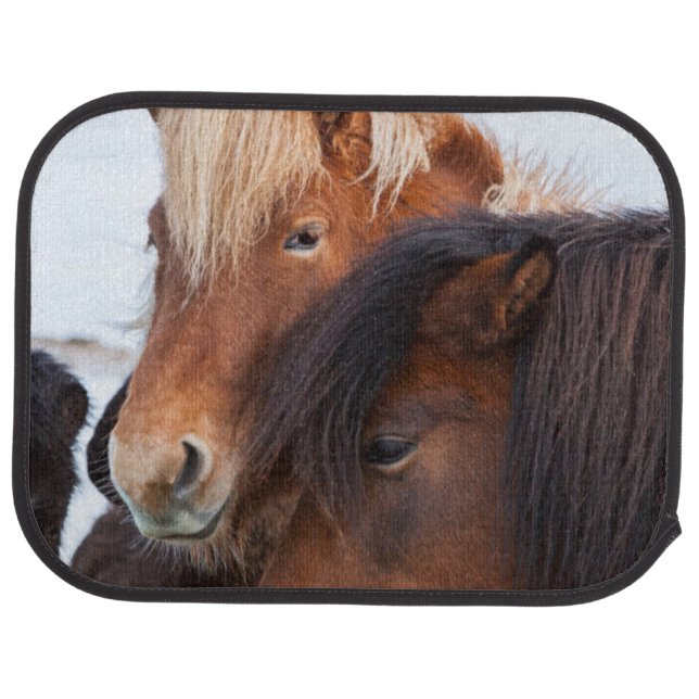 Icelandic Horse during winter on Iceland Car Mat (Rear)