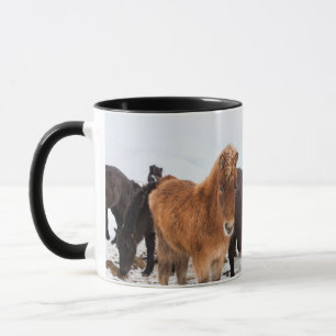 Icelandic Horse during winter on Iceland Mug