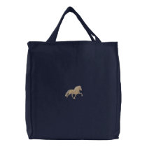 Icelandic Horse Embroidered Tote Bag