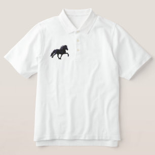 Icelandic Horse Embroidery Shaded Embroidered Polo Shirt