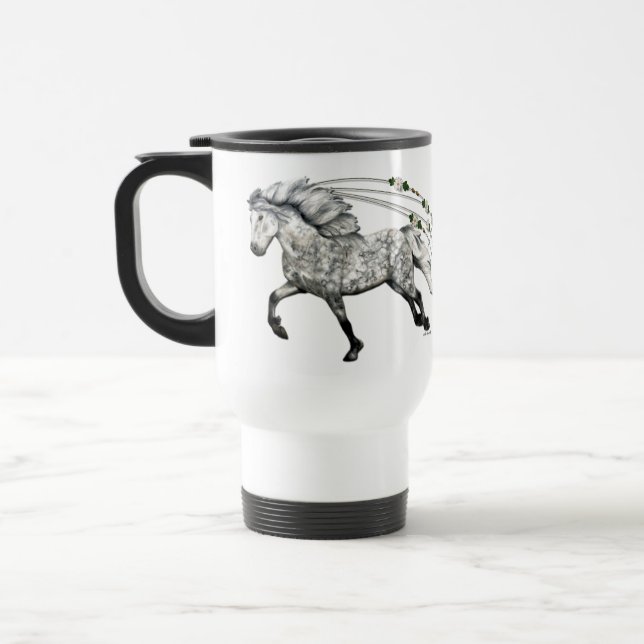 Icelandic Horse Gra  Travel Mug (Left)