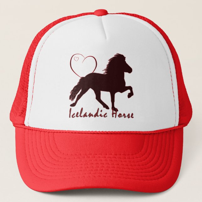 Icelandic Horse Hearts Trucker Hat (Front)