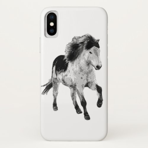 Icelandic horse in motion iPhone XS case