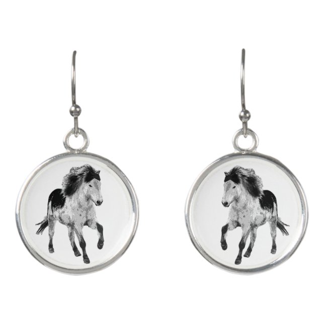 Icelandic horse in motion earrings (Front)