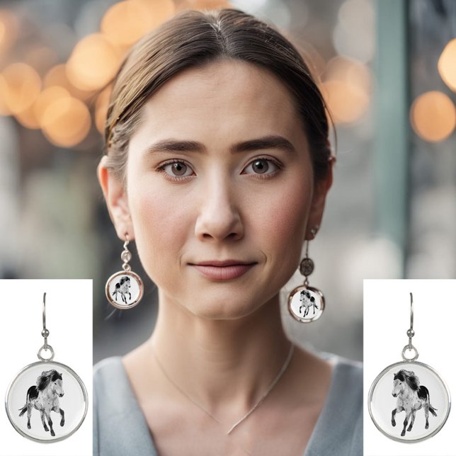 Icelandic horse in motion earrings (Creator Uploaded)