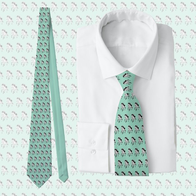 Icelandic horse in motion, horse lover  neck tie (Creator Uploaded)