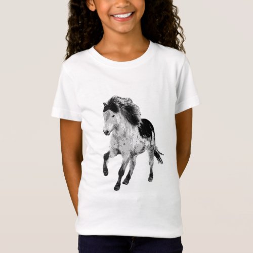 Icelandic horse in motion T_Shirt