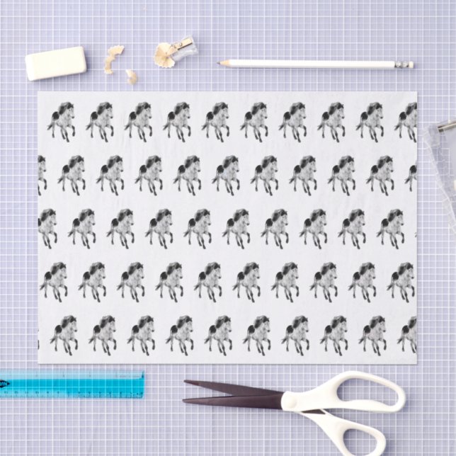 Icelandic horse in motion tissue paper (Craft)