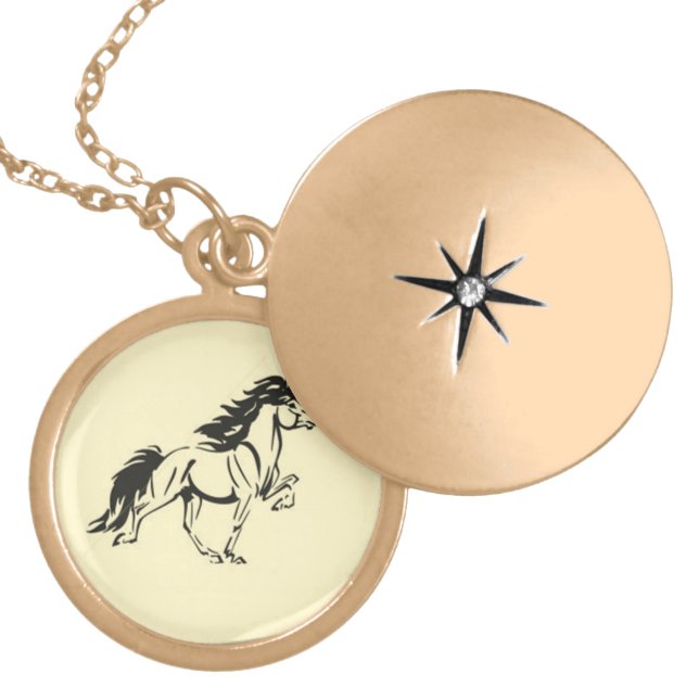 Icelandic Horse Locket Necklace (Front)