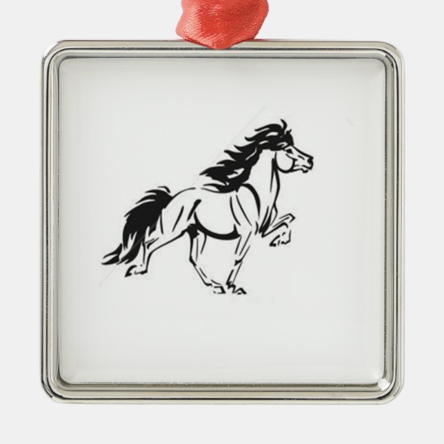 Icelandic Horse Metal Ornament (Front)