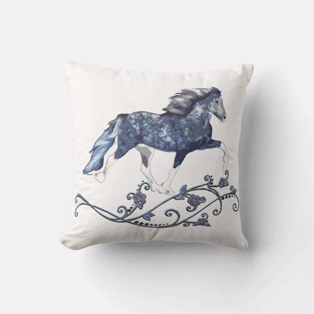 Icelandic Horse named Blámóða Throw Pillow (Front)