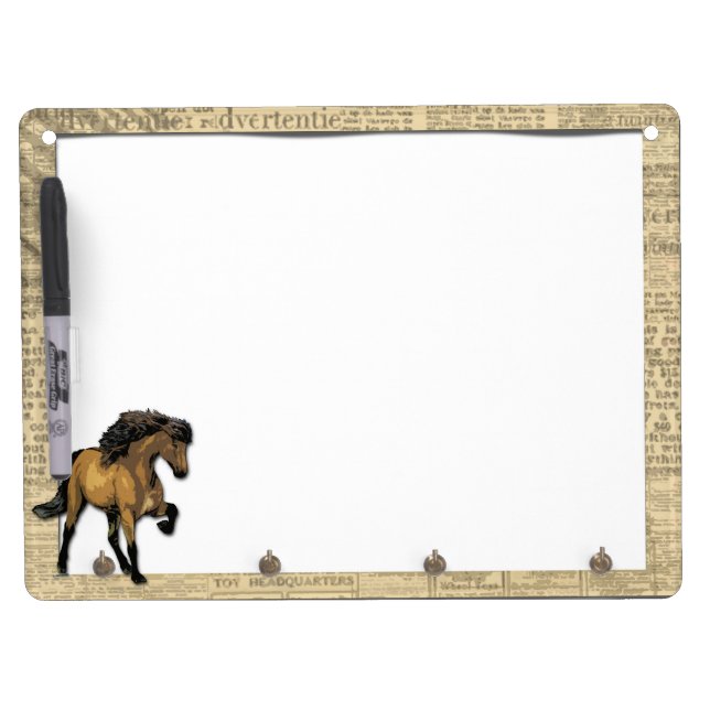 Icelandic Horse Nouvelle Vogue Dry Erase Board With Keychain Holder (Front)