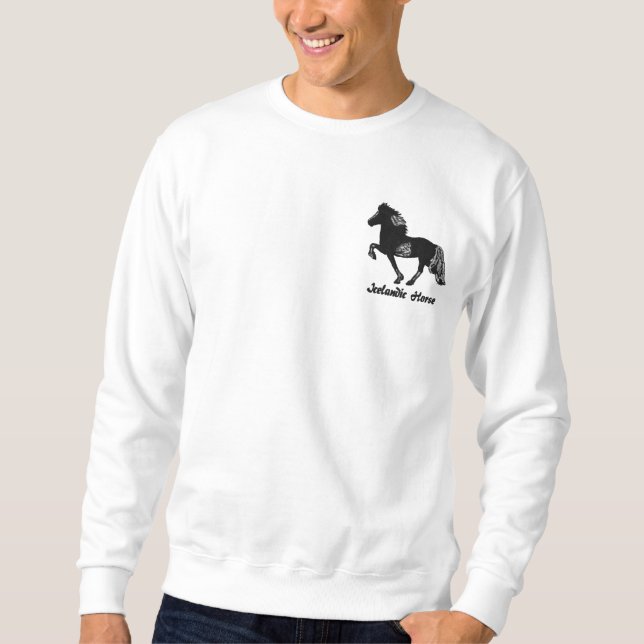 Icelandic Horse Pinto Tolt Embroidery Embroidered Sweatshirt (Front)