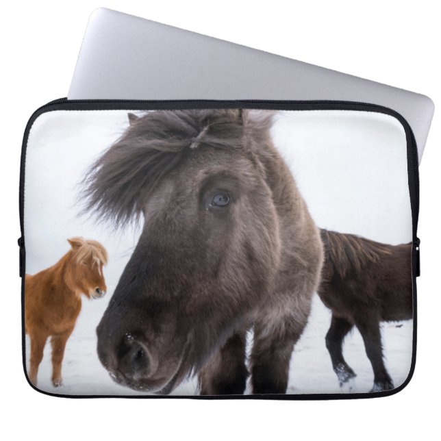 Icelandic Horse portrait, Iceland Laptop Sleeve (Front)