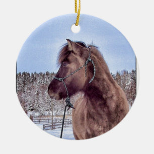 Icelandic Horse Power Ceramic Ornament
