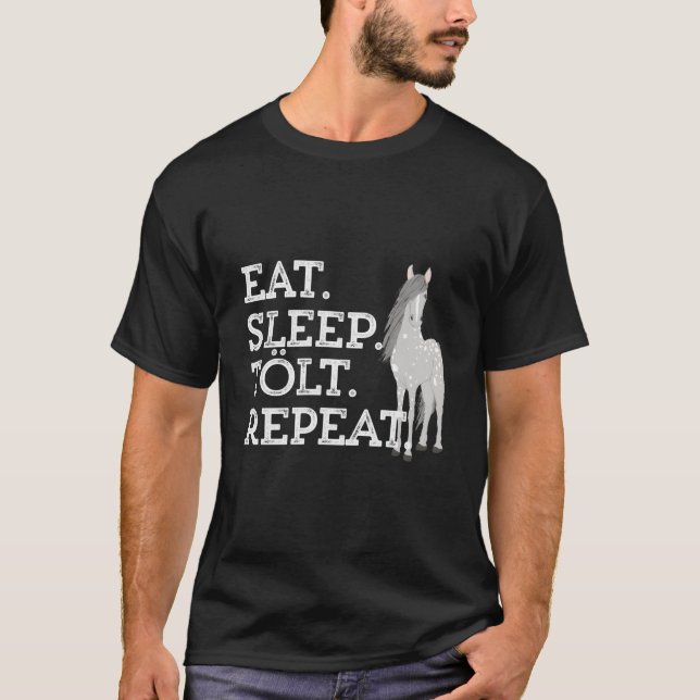 Icelandic Horse Saying Eat Sleep Tolt Toy Pony T-Shirt (Front)