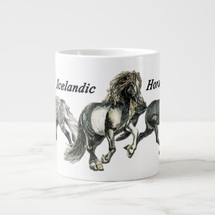 Icelandic Horses Dancing Giant Coffee Mug