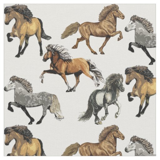 Icelandic Horses in Motion Fabric