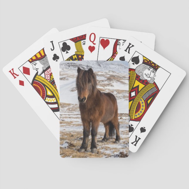 Icelandic Horses in Winter Poker Cards (Back)