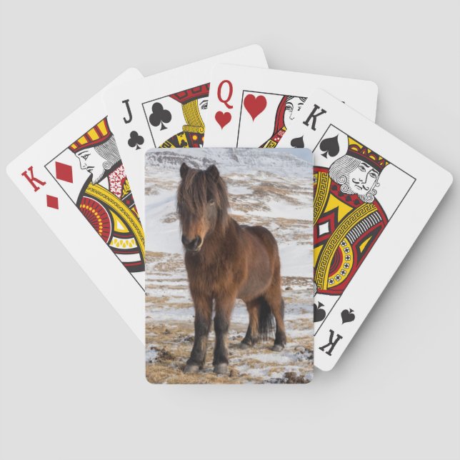 Icelandic Horses in Winter Poker Cards (Back)