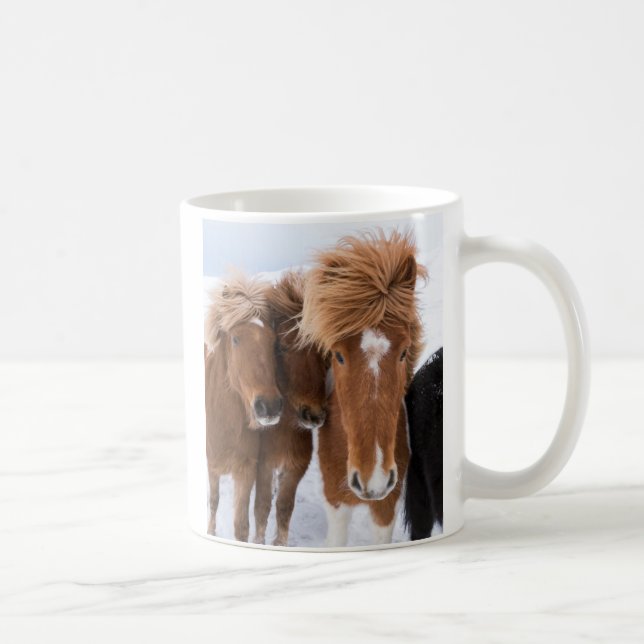 Icelandic Horses nuzzle, Iceland Coffee Mug (Right)
