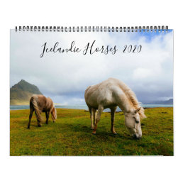 Icelandic Horses Wildlife Photography Custom Year Calendar