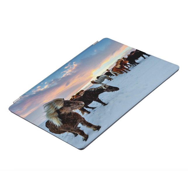 Icelandic Horses, winter landscape iPad Pro Cover (Side)