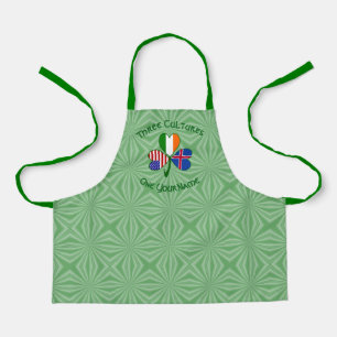 Icelandic Irish American Flag Shamrock Personalize Apron