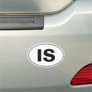 Icelandic (IS) Oval Car Magnet