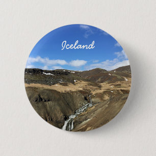 Icelandic landscape button