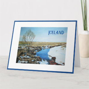 Icelandic landscape Christmas art by Pola.B.Alex Card