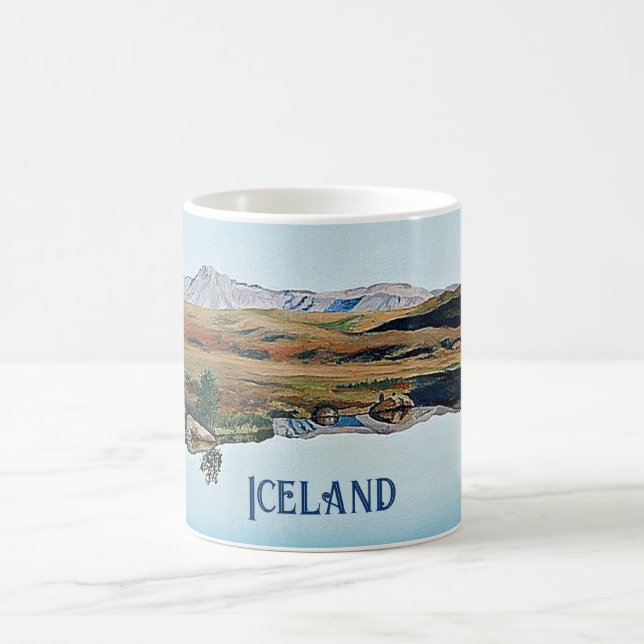 Icelandic landscape painting souvenir coffee mug (Center)