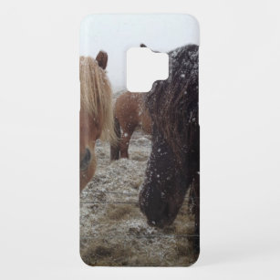 Icelandic Ponies, Iceland horses in snow gifts Case-Mate Samsung Galaxy S9 Case